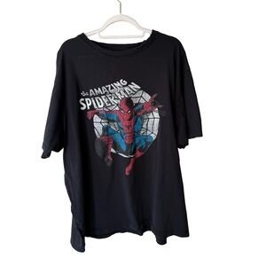 Marvel Comics Spider-Man Black Graphic Tee Size 2XL Streetwear Casual Everyday